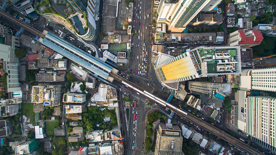 Aerial View,Sukhumvit, Bangkok, Thailand, Asia