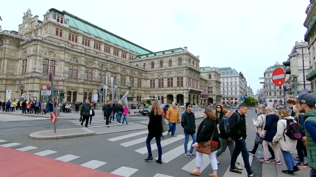 Crossroads on the main street of Vienna. Austria.