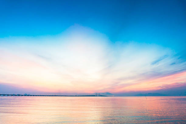 Reflection of sunrise for blur background