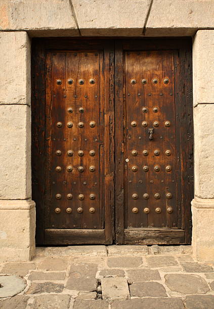 Wooden door stock photo