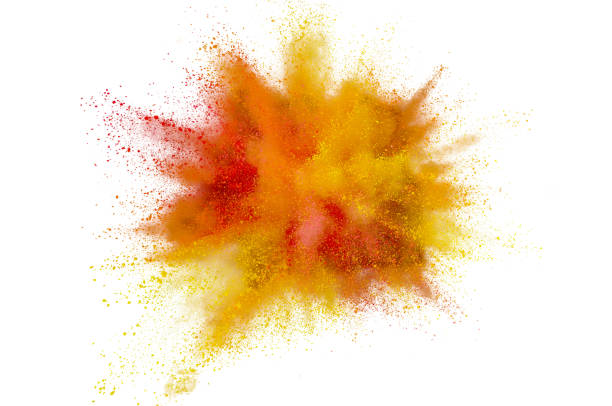 istock Colored powder explosion on white background. Abstract closeup dust on backdrop. Colorful explode. Paint holi 1159605855