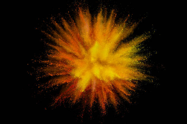 istock Colored powder explosion. Abstract closeup dust on backdrop. Colorful explode. Paint holi 1159606363