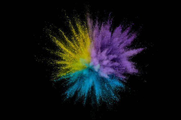 istock Colored powder explosion. Abstract closeup dust on backdrop. Colorful explode. Paint holi 1159606412