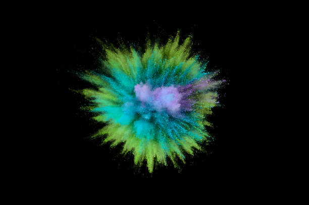 istock Colored powder explosion. Abstract closeup dust on backdrop. Colorful explode. Paint holi 1159606422