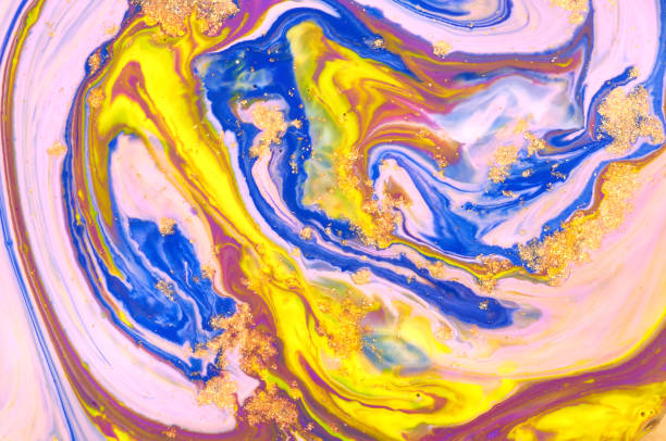 istock Colourful acrylic bubbles.Abstract ink design template mixed texture background. Liquid color backdrop. Wallpaper pattern. Oil poster . Design template. Fluid art 1159606439
