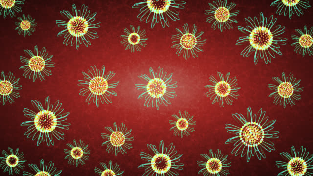 Abstract Flowers Floating On Dark Red Background