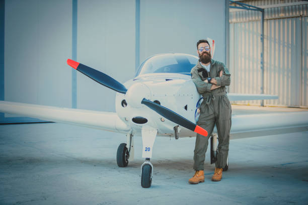 istock Aircraft mechanics in the hangar 1159608557