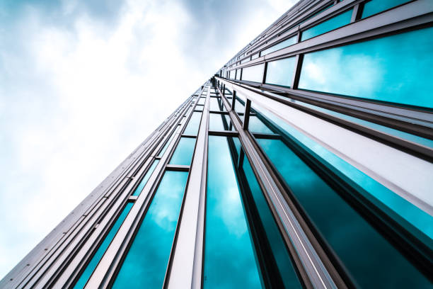 istock Architecture details Modern Building Glass facade Business background 1159609304