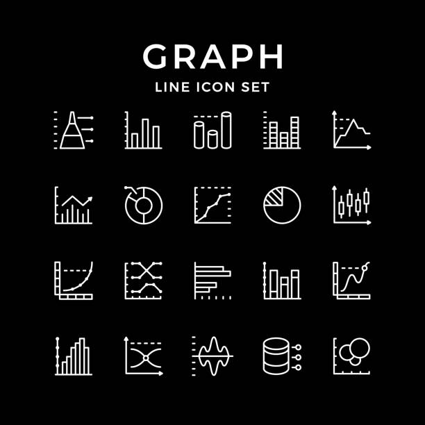 グラフと図の線のアイコンを設定する - comparison graph curve finance点のイラスト素材／クリップアート素材／マンガ素材／アイコン素材