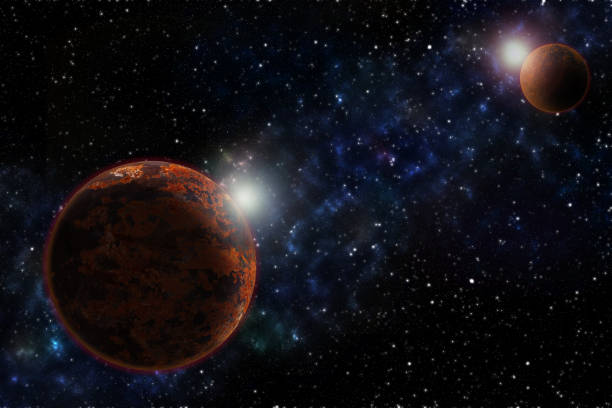 istock Fantasy with planet against starry sky on deep background. Cosmic celestial sky. Abstract space backdrop. Outer space. Night scene. Sound of cosmic radiation of the universe 1159611580