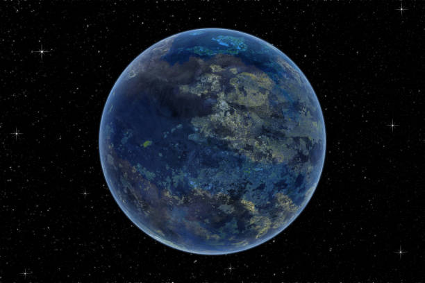 istock Fantasy with planet against starry sky on deep background. Cosmic celestial sky. Abstract space backdrop. Outer space. Night scene. Sound of cosmic radiation of the universe 1159611587