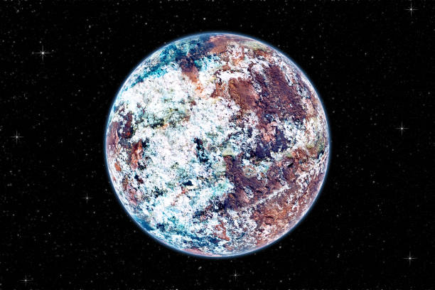 istock Fantasy with planet against starry sky on deep background. Cosmic celestial sky. Abstract space backdrop. Outer space. Night scene. Sound of cosmic radiation of the universe 1159611639