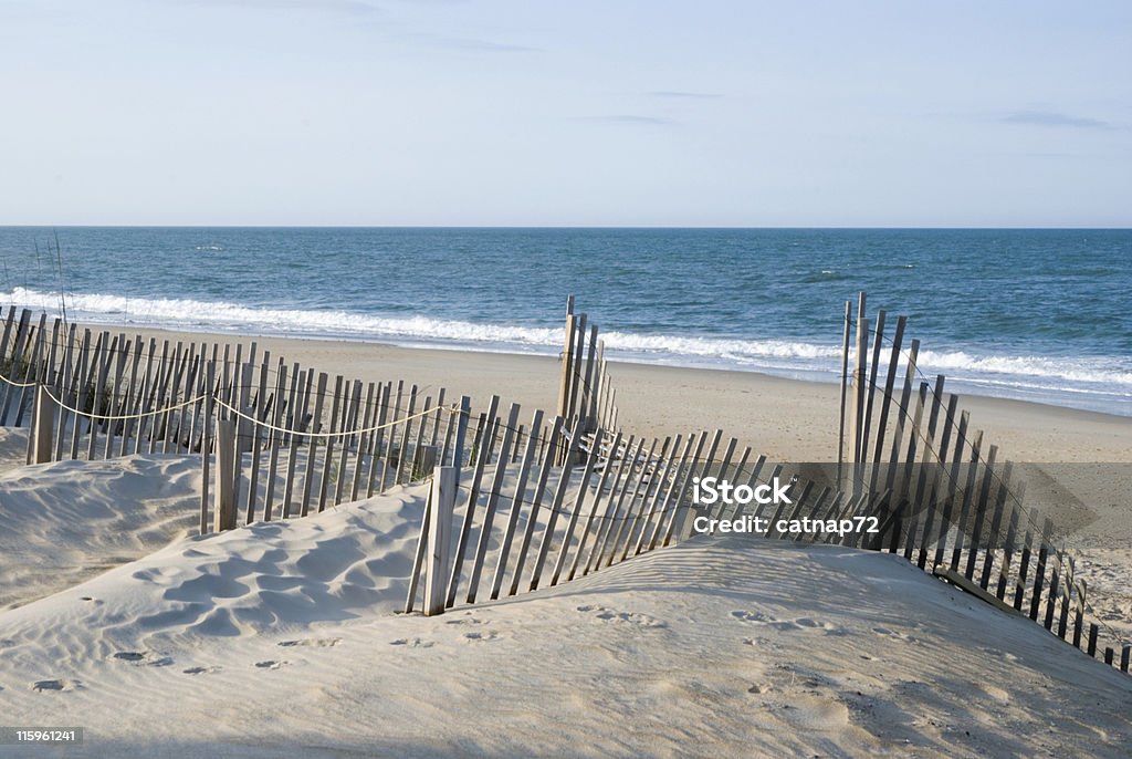 Strand, Meer, die Dünen, Zaun in den Outer Banks - Lizenzfrei Strand Stock-Foto