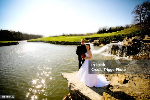 Wedding Couple Portraits Stock Photo - Download Image Now - Golf Course, Wedding, Adult