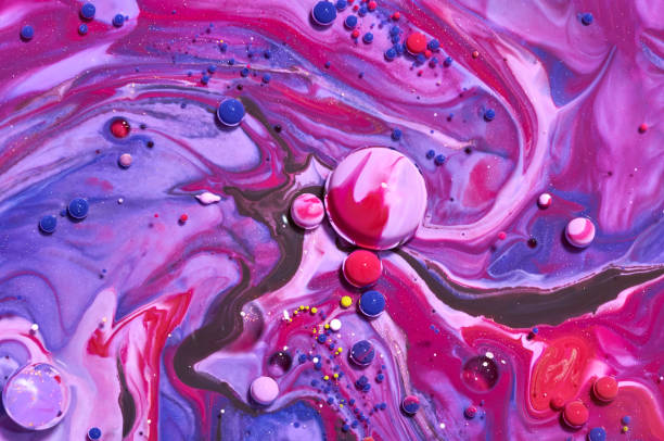 istock Colourful acrylic bubbles.Abstract ink design template mixed texture background. Liquid color backdrop. Wallpaper pattern. Oil poster . Design template. Fluid art 1159614391