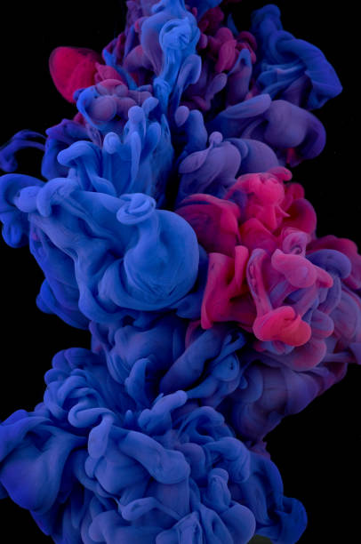 istock Ink in water. Splash acrilyc paint mixing. Multicolored liquid dye. Abstract  sculpture background color 1159614450