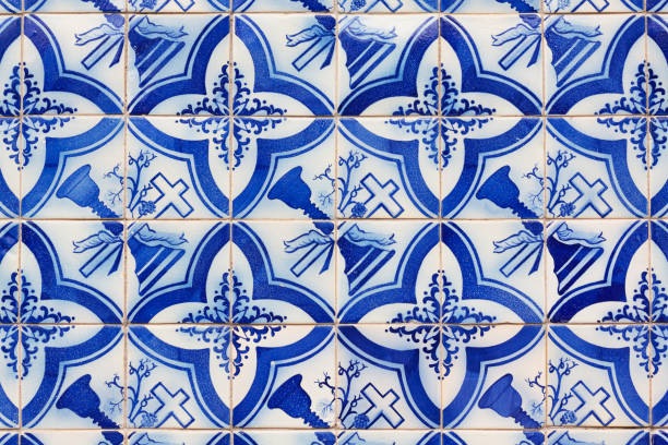 istock Blue and white colored portuguese wall tiles 1159614538