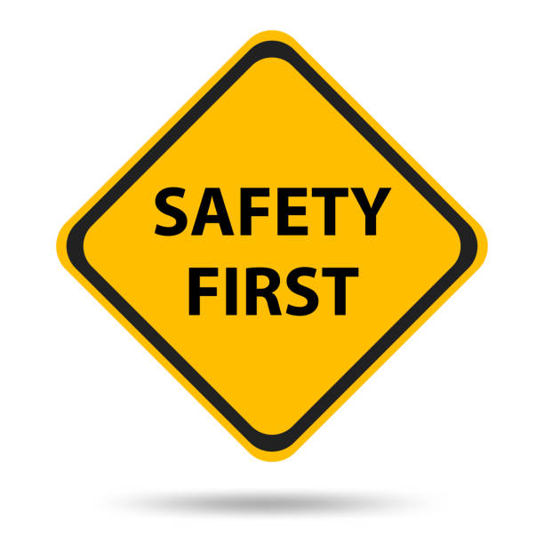 Safety symbols and signs first Safety symbols and signs first driving stock illustrations