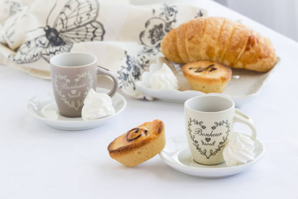 istock Cup of coffee with pasticciotto on a white background, pastry by Salento 1159622983