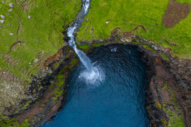 istock Mulafossur waterfall aerial drone view in Gasadalur, Vagar 1159625826