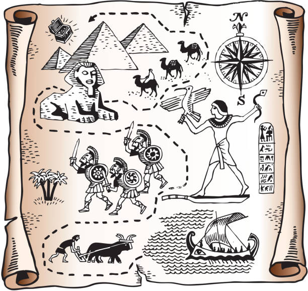 royalty free wektor mapę egipska brytania - roman mythology obrazy stock illustrations