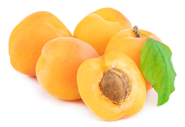 istock Apricot isolated on white background. Clipping Path 1159629379