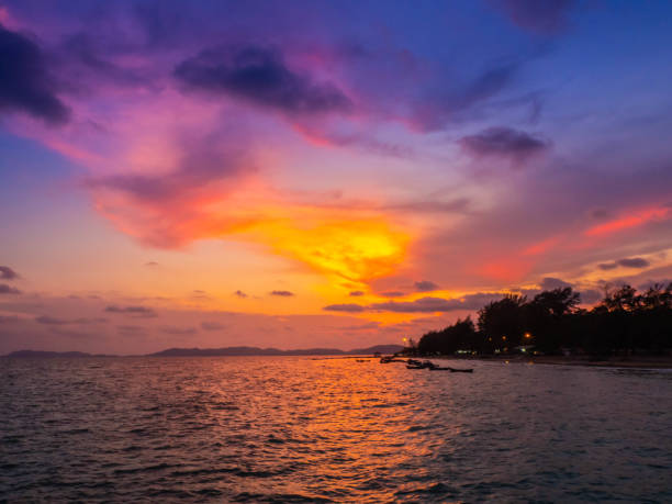 istock Beautiful time at the beach with sunset time. 1159629402