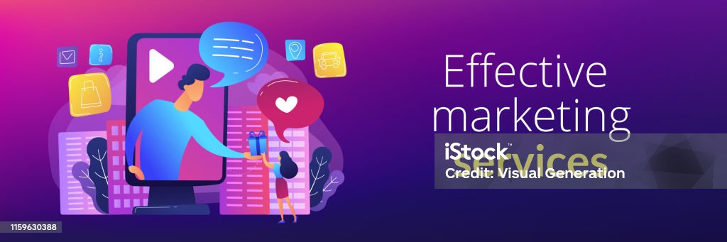 Interactive Banner Add Example Interactive Advertising Concept Banner Header Stock Illustration ...