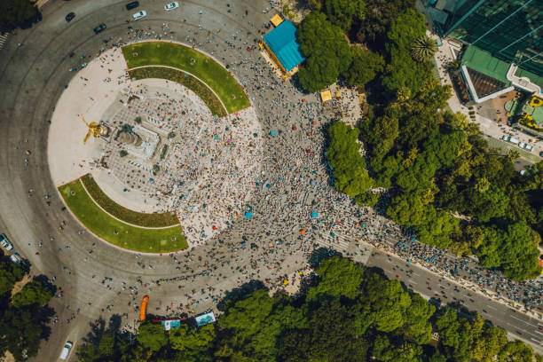 istock Crowd Marching in Mexico City. 1159631715