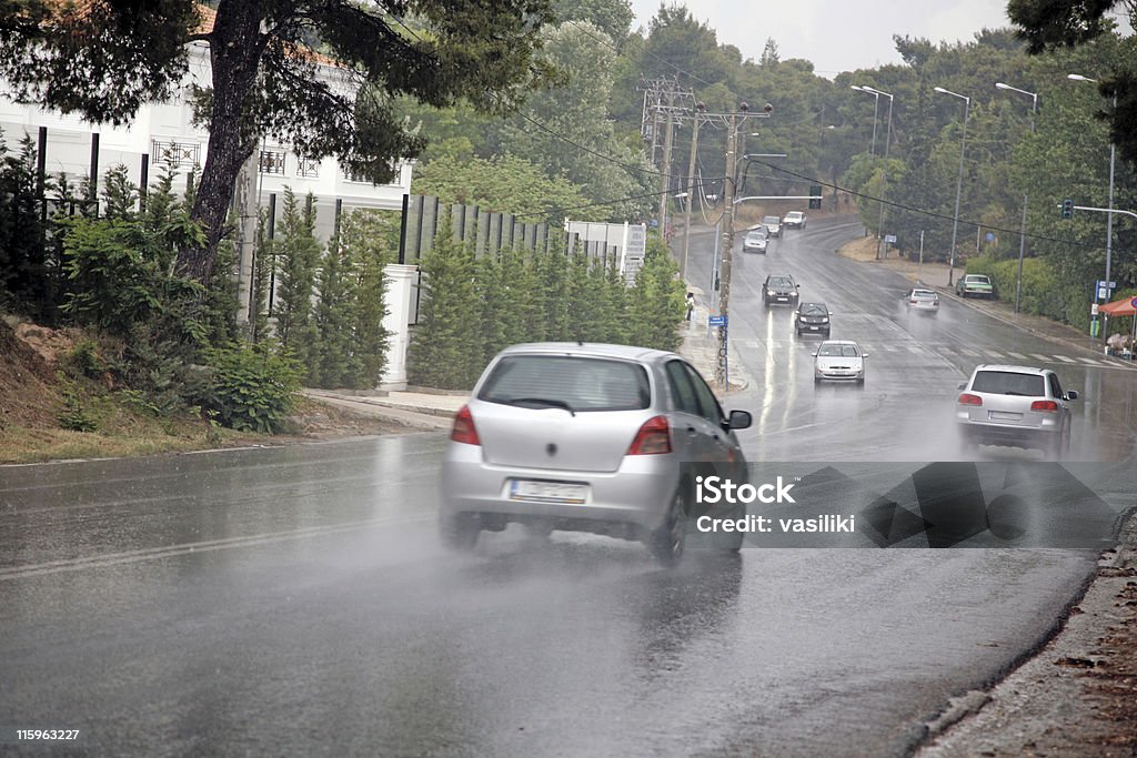 Autos im Regen - Lizenzfrei Asphalt Stock-Foto