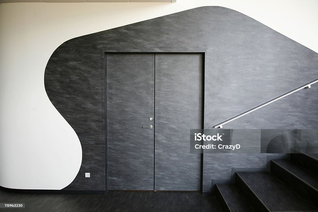 Contemporary design Interior in modern design - Denmark. Fire Door Stock Photo