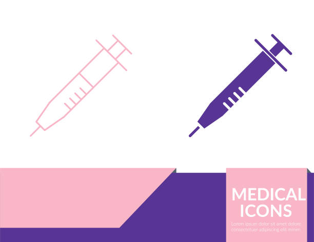 Medical Banner Icon - Syringe Medical Banner Icon - Syringe hypo stock illustrations