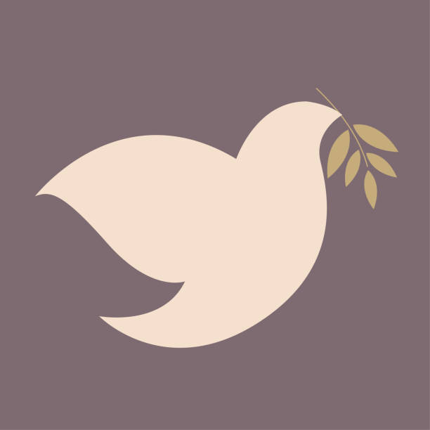 평화 사랑 자유 상징 - 비둘기 stock illustrations