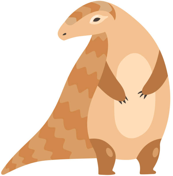 Cute Pangolin Standing On Two Legs Rare Species Of Animals Cartoon Vector  Illustration Stock Illustration - Download Image Now - iStock