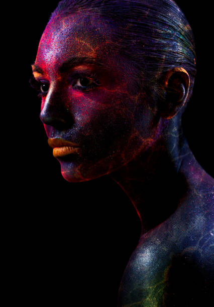 istock Sensual model with colorful face 1159640403