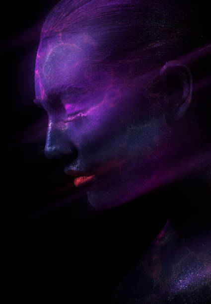 istock Violet female fluctuating with energy 1159640409