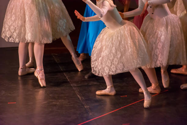 istock Ballet Dancers with Classical Dresses performing a ballet 1159641138