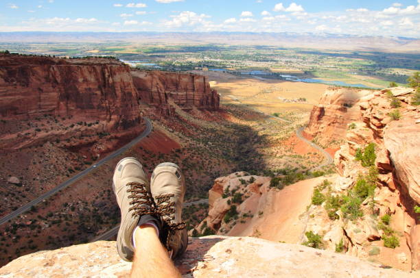 Hiker relaxing in the sun