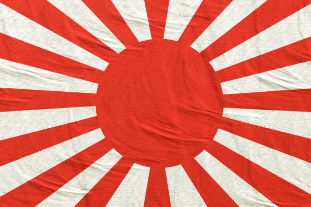 3d rendering of an old Imperial Japanese flag