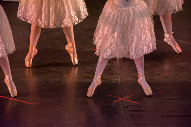 istock Ballet Dancers with Classical Dresses performing a ballet 1159642910