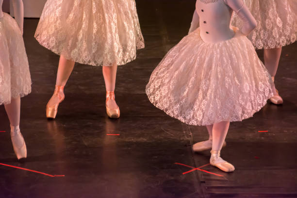 istock Ballet Dancers with Classical Dresses performing a ballet 1159642961