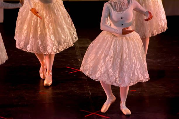 istock Ballet Dancers with Classical Dresses performing a ballet 1159643607