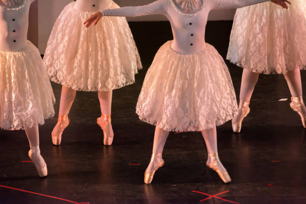 istock Ballet Dancers with Classical Dresses performing a ballet 1159643729