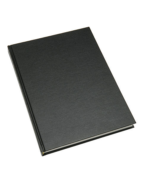 Closeup of a thin hardcover blank black book  stock photo