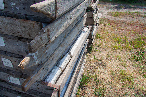 Drillers produce core sampling during geological work during exploration of the kaolin and clay deposits. Zaporozhye region, Ukraine. June 2012