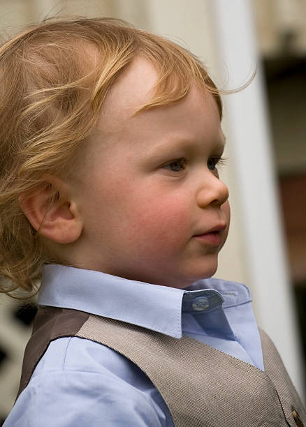 Boy outside stock photo