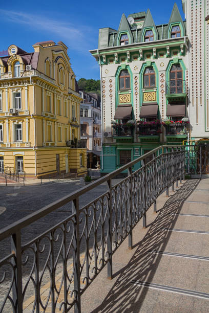 istock Buildings in the classical style and railings in the foreground. Architecture 1159658215