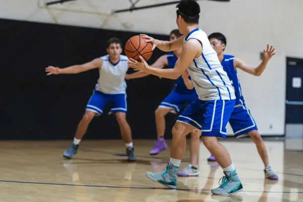 Photo of High school basketball game