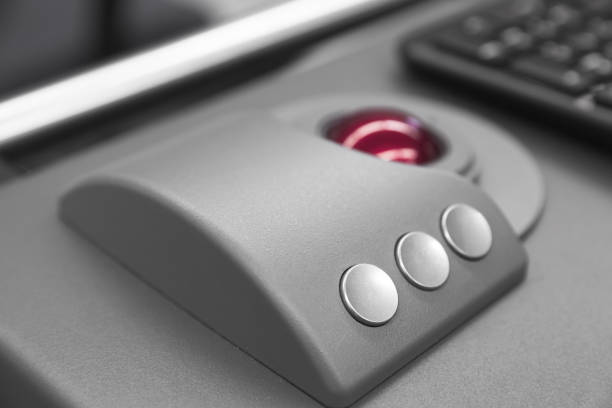istock Red trackball, close up photo 1159659433
