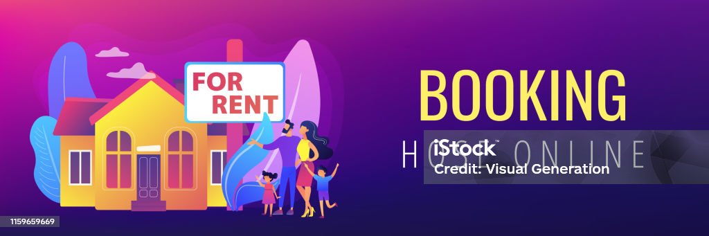 For Rent Header House For Rent Concept Banner Header Stock Illustration - Download ...